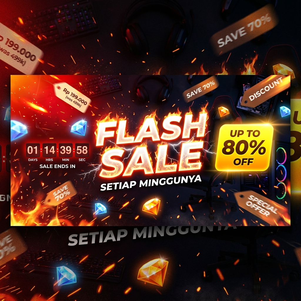 Flash Sale Setiap Minggunya - Hemat hingga 80%